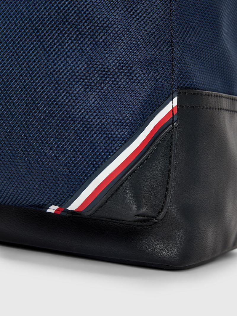 Férfi Tommy Hilfiger Tommy Stripe Backpack Táska Sötétkék | HU 1495DFM